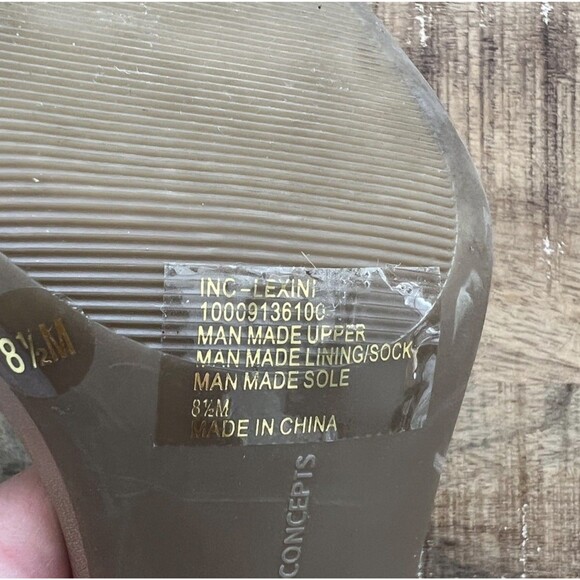 INC Lexini Block Heel Beige Ankle Strap Buckle Sandal Shoes Women's Size 8.5 - Picture 7 of 8